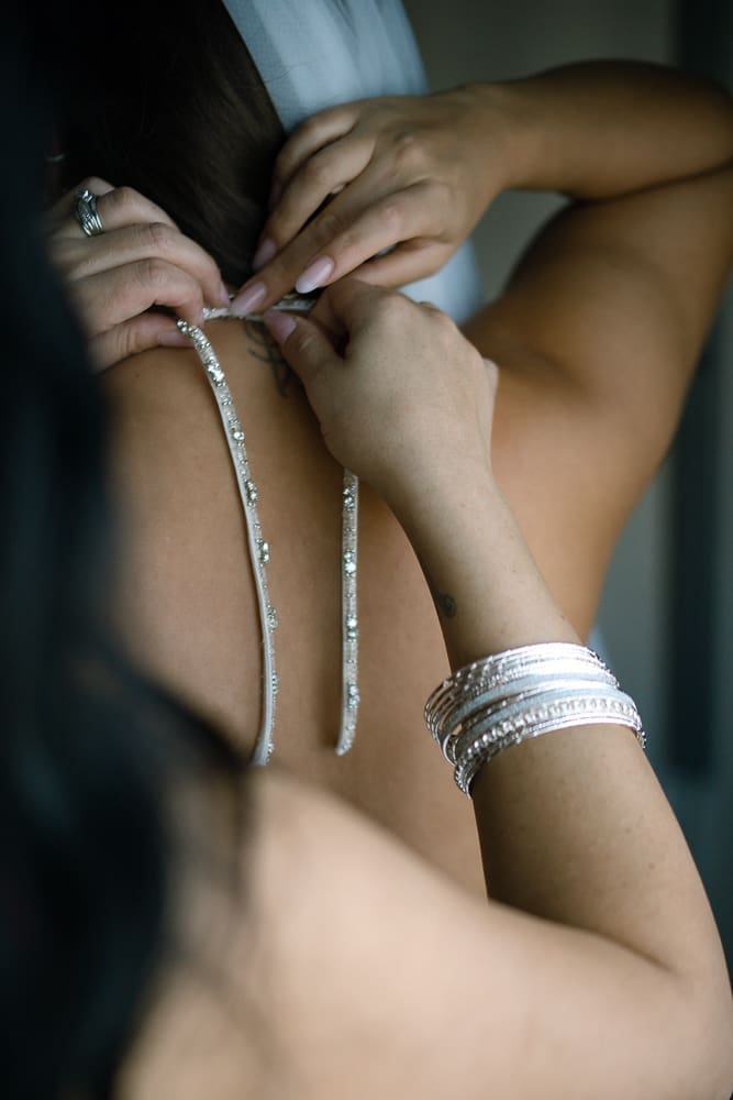 Jeweled wedding dress strap inspiration